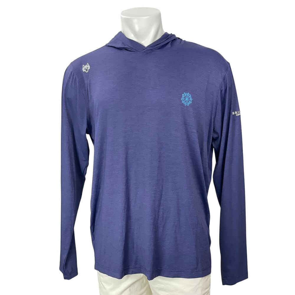 Greyson Men's Blue Long Sleeve Hoodie Hooded T Shirt Tee Pullover Top Size XL